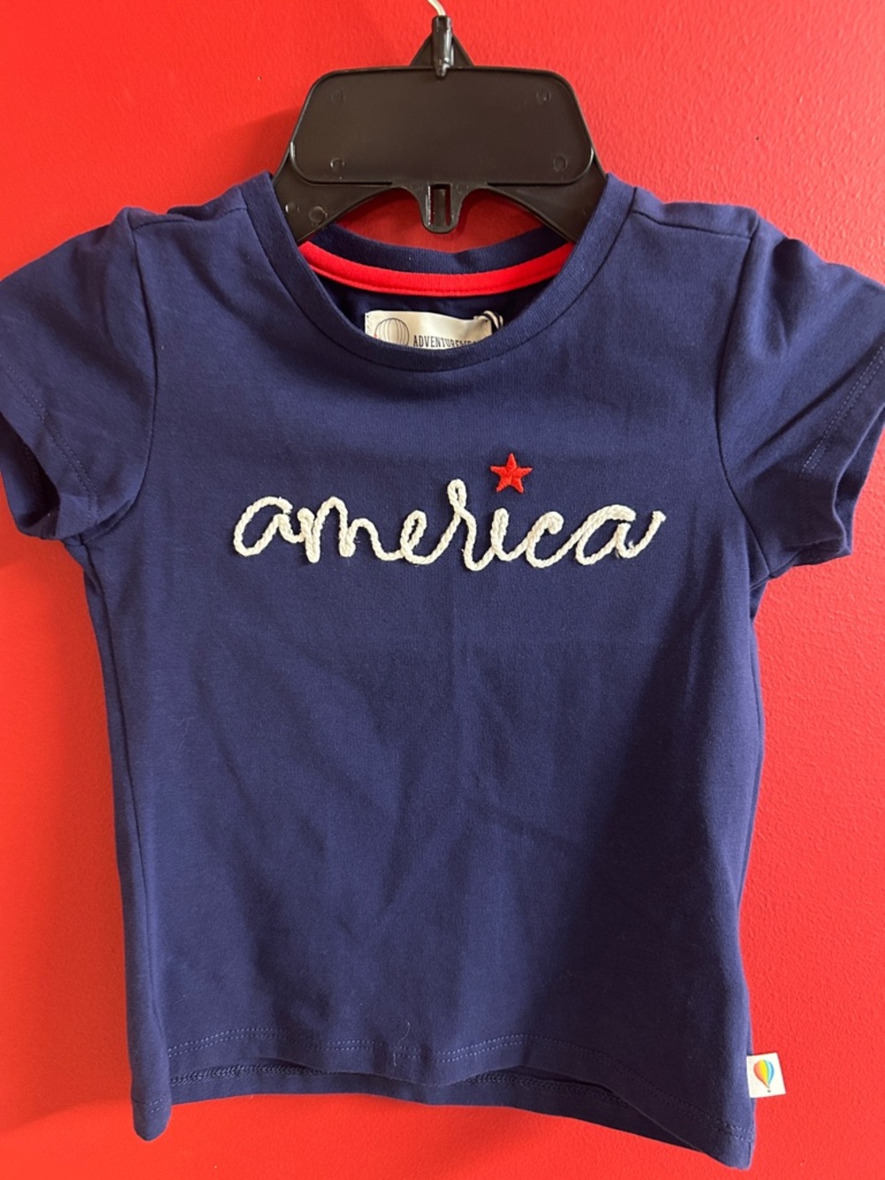 Girls Navy "america" Embroidered Tee size 4t by adventurewear